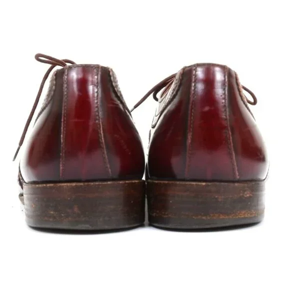 Mario Bruni Mens Size 9W Burgundy Leather Cap-Toe Oxford Loafer FREE SHOE TREES! Best Custom Italian Suits in Boston | Antoine Rubini & Cuffs  main image 4